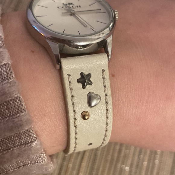 Coach white Heart and Stars Watch - Picture 3 of 8